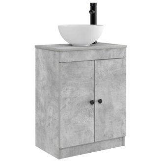 vidaXL Vanidad De Ba&ntilde;o Con Lavabo Gris Hormig&oacute;n 54 X 35 X 83 Cm Vidaxl