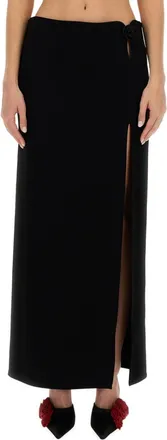Magda Butrym Black Solid Maxi Skirt