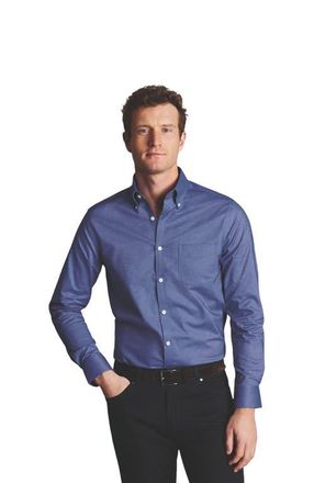 CHARLES TYRWHITT Slim Fit Button-Down Collar Non-Iron Stretch Oxford Shirt in Cobalt Blue at Nordstrom, Size Xx-Large L