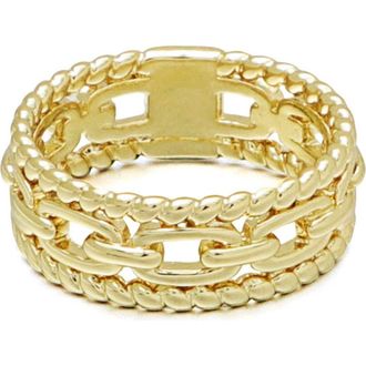 Adornia 14K Gold Plated Triple Band Ring at Nordstrom Rack, Size 8