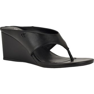 Calvin Klein Marchela Wedge Sandal in Black at Nordstrom, Size 7.5