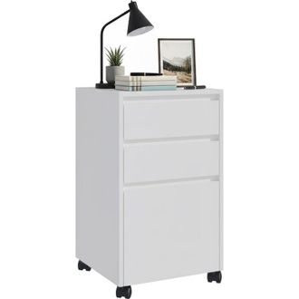 Relaxdays Relaxdays Cajonera Con Ruedas, 3 Cajones, Archivo Colgante (al X An X F): 70 X 40 X 40 Cm, Archivador M&oacute;vil, Blanco