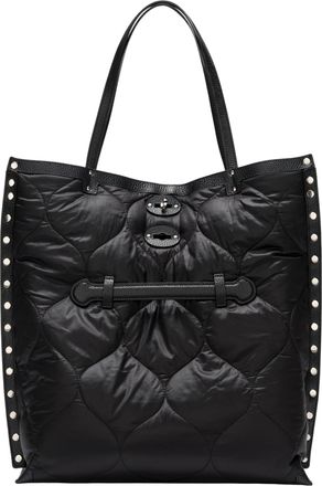 Zanellato Quilted Black Tote Bag with Silver Studs and Magnetic Closure