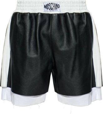 Moschino Shorts in pelle - Nero