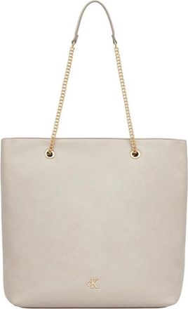 Calvin Klein Tas met ritssluiting en binnenvakken - Dames - Shoppers - Beige - ONE Size - Tassen