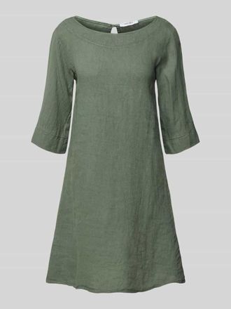 Zabaione Knielanges Leinenkleid mit U-Boot-Ausschnitt Modell Le44tizia in Khaki, Gr&ouml;&szlig;e L