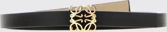 Loewe Cintura Anagram sottile in pelle di vitello con fibbia monogramma dorata