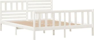 vidaXL Estructura De Cama Madera Maciza Blanca 120x200 Cm Vidaxl