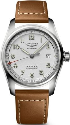 Longines Spirit Automatic Silver Dial Leather Strap Mens Watch L3.810.4.73.2