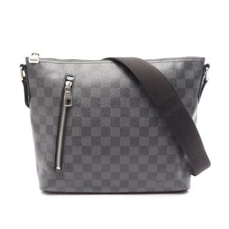 Louis Vuitton Black Coated Canvas Leather Handbag Shoulder Bag (Pre-Owned)