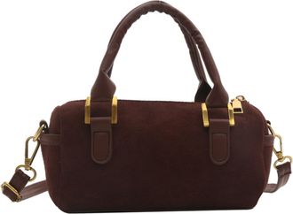 Generic Womens Slouchy Suede Boston Barrel Bag, Boho Satchels Shoulder Bag with Top-Handle, Adjustable Shoulder Strap, Applies to Daily Matching, Casual Walks