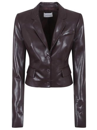 Andamane Cropped Vegan Leather Blazer