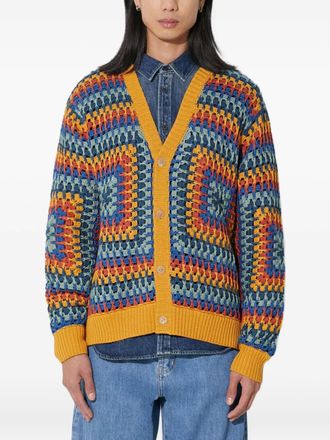 Corridor patterned cardigan - men - Cotton - M - Blue
