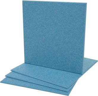 Hhg [nunca Usado] Lote De 4 Paneles Ac&uacute;sticos De Pared Hhg-572, Paneles Ac&uacute;sticos De Pared, Fonoabsorbentes 1m&sup2; Superficie 50x50cm, Azul