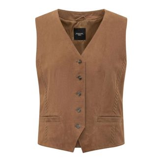 Max Mara V-Neck Sleeveless Vest - female - Weekend Max Mara - Waistcoats - Brown - XL - Jackets