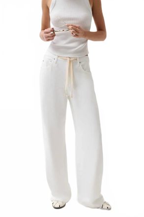 Pistola Denim Jadyn Draw Cord Low Slung Palazzo Jeans In Optic White