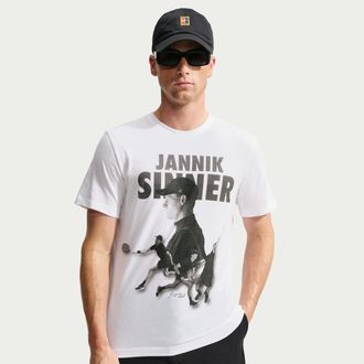 Nike Jannik Sinner Nike Mens Court Dri-FIT Graphic Tennis T-Shirt in White | IZ2725-100