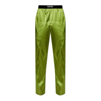 Tom Ford Pyjamas, male, Green, Size: 2XL Silk Pajama Bottoms