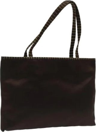Prada Pre-owned Satin Tote Bag - Dames - Vintage Shopper - Bruin - ONE Size - Satijn - Vintage