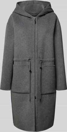 Comma Mantel mit Kapuze in Anthrazit, Größe XS
