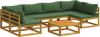vidaXL Juego De Sof&aacute; 7 Uds. Natural Madera De Acacia S&oacute;lida Vidaxl