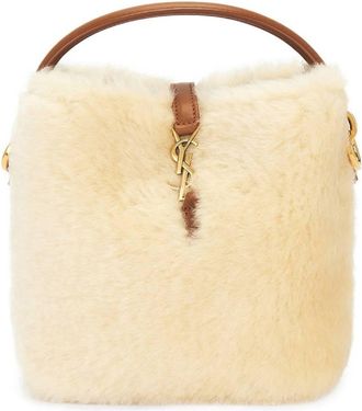 Saint Laurent Le 37 Mini In Shearling