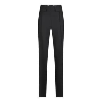 Elisabetta Franchi Broeken, Dames, Zwart, M, Leer, Essential Pant