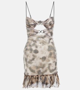 Nensi Dojaka Sequin-embellished cutout minidress