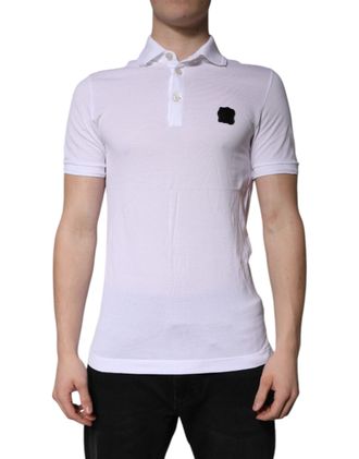 Dolce & Gabbana Mens Cotton Logo Polo White