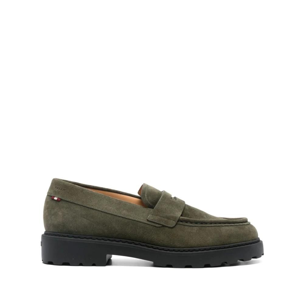 Bally of Switzerland Hunter Green Suede Loafers Size 8.5 B