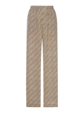 Balenciaga MONOGRAM PANTS IN BEIGE AND BLACK SILK CREPE - Balenciaga - Woman