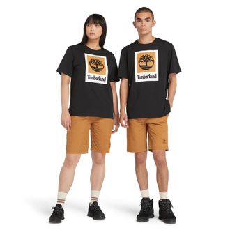 Timberland T-Shirt TIMBERLAND STACK LOGO Colored Short Sleeve Tee, Herren, Gr. XXL, schwarz, Jersey, Obermaterial: 100% Baumwolle, bedruckt, Rundhals, Shirts T-S