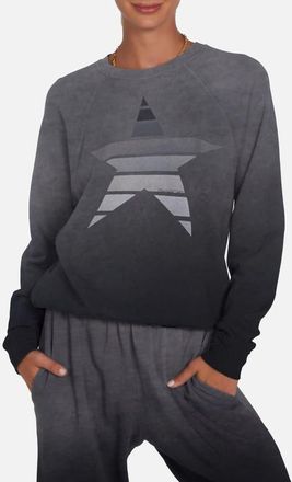 Lauren Moshi Anela Ombre Star Pullover in Jet Blak Ombre at Nordstrom, Size X-Large