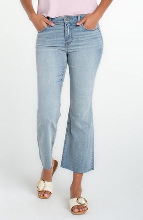 Liverpool Hannah Raw Hem Crop Flare Jeans in Temescal at Nordstrom, Size 10