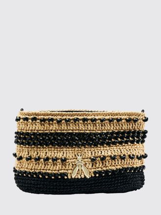 Patrizia Pepe Borsa in rafia crochet con perline ricamate
