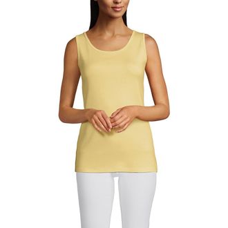 Lands End Cotton Tank Top in Pale Sunbeam Yellow at Nordstrom, Size X-Large P