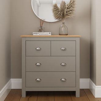 GFW Lancaster 2+2 Drawer Chest in Grey