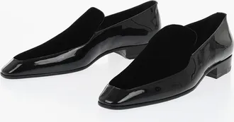 Saint Laurent Patent Leather Loafers GABRIEL With Velour Insert Saint Laurent