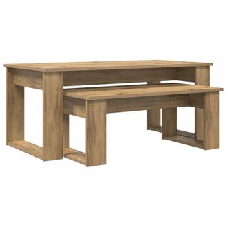 vidaXL Juego De Mesas De Centro 2 Pcs Roble Artesanal Vidaxl