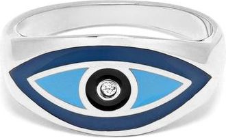 Nialaya Evil Eye Ring in Silver at Nordstrom, Size 10
