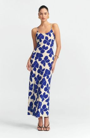 ST MRLO Gemma Slip Dress in Blue Wildflower at Nordstrom, Size 10