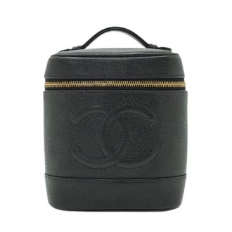 Chanel Pre-owned Bucket Bags, female, Black, Size: ONE SIZE Pre-owned Caviar Skin Vertical Vanity Bag