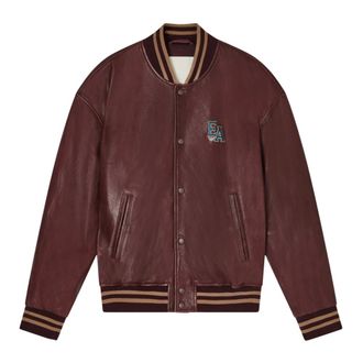 Emporio Armani Bomber Jackets, male, Red, Size: 2XL Lambskin Blouson