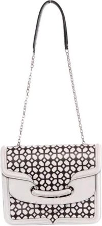Alexander McQueen Pre-owned Heroine Zwart en Wit Satchel Tas - Dames - Vintage Handtas - Veelkleurig - ONE Size - Leer - Vintage