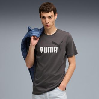 Puma T-Shirt PUMA ESS 2 COLOR NO. 1 LOGO TEE, Herren, Gr. XL, grau (dusky gray), Jersey, Obermaterial: 100% Baumwolle, unifarben, regular fit normal, Rundh