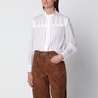 Isabel Marant Camicia Lonzie bianca in voile di cotone