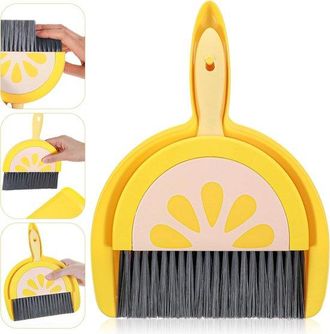OEM Juego De 2 Mini Cepillos De Limpieza Con Estampado De Limones Amarillos: Cepillos De Limpieza Compactos Para Escritorio, Teclado Y Coche