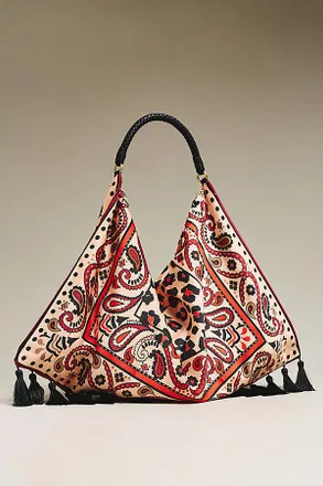 Farm Rio Fringed Scarf Hobo Bag