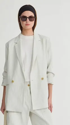 Apiece Apart Elsa Double Breasted Blazer In Birch