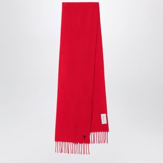 Ami Red Ami de Coeur wool scarf
